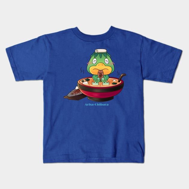 Kappn Miso Soup Kids T-Shirt by arisachibara